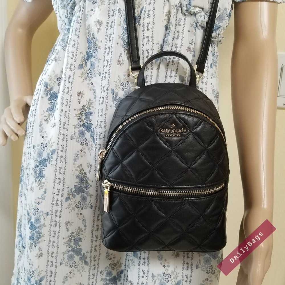 BLACK MINI CONVERTIBLE BACKPACK KATE SPADE BAG - Picture 10 of 15